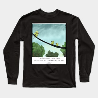 Bird Cutting the Cable Long Sleeve T-Shirt